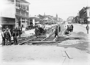 SFMTA Photo Archive | sfmta.com/photo Building H Line at Van Ness Avenue and McAllister Street | Circa 1914
